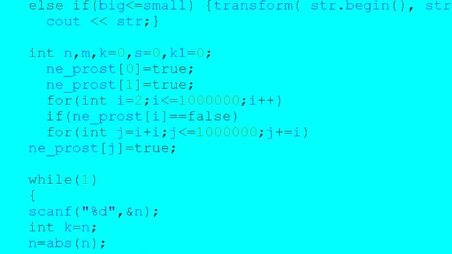 Source code on the monitor screen.