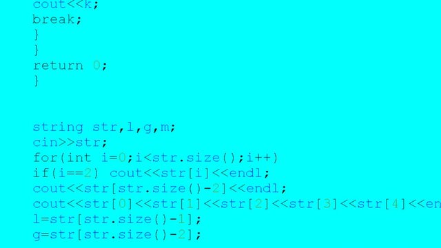 Source code on the monitor screen.