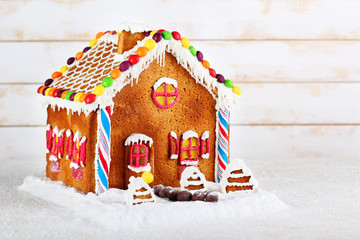 gingerbread house on a white background