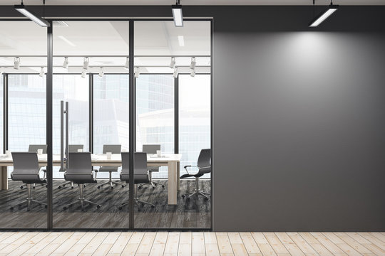 Contemporary Meeting Room With Empty Wall