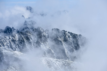 mist covered mountains