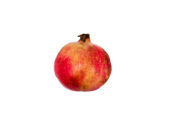 Isolated of red pomegranate fruit on white background with clipping path