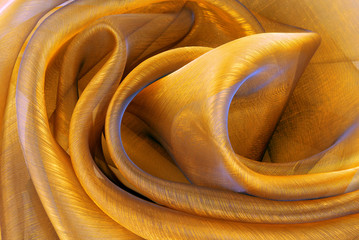 golden organza fabric wavy texture