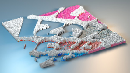 3d rendering topography with cubes