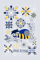 Fototapeta premium Happy Raccoon Year