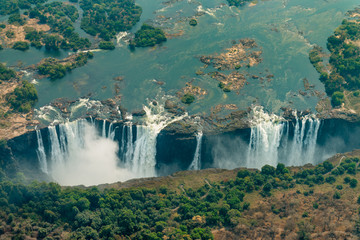 Victoria Falls in Zimbabe at drought