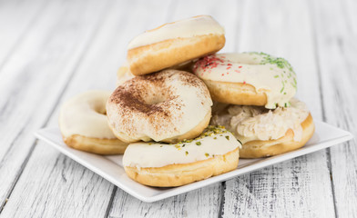 Donuts (fresh made; selective focus)