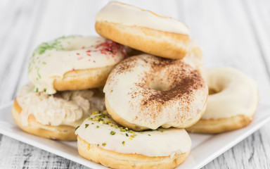 Fresh made Donuts (close-up shot)