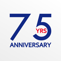 75 years anniversary icon. Anniversary decoration template. Celebrating and birthday emblem. Vector illustration. © metelsky25