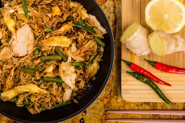 Indonesian Style Nasi Goreng Chicken and Rice Meal