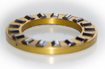 Brass roller cage of a thrust roller bearing with selective focus
