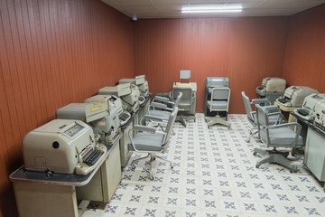 Vietnam War Communications Room of the Reunification Palace (Independence Palace) in Ho Chi Minh...