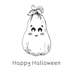 Sticker Halloween pumpkin. Happy Halloween Vector illustration.