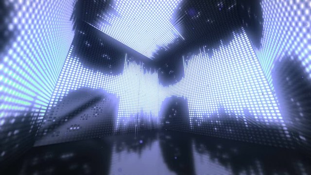 Musical equalizer inside the LED abstract box