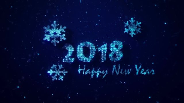 2018 New Year. Beautiful particles animation of New Years and Christmas 2018 Eve.Perfect for opener and Eve Intro. Good for christmas cards video. Type 11