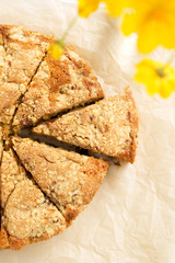 homemade apple cake with streusel