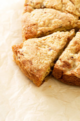 homemade apple cake with streusel