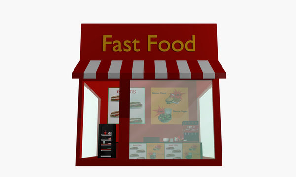 Fast Food Restaurant auf weiß isoliert
