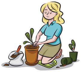 Woman Gardening