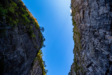 cliffs of the mountain gorge