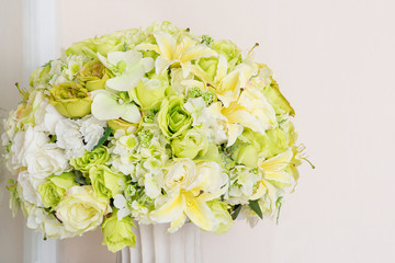Flowers decorated at the wedding.