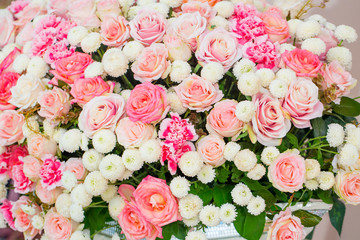 Flowers decorated at the wedding.