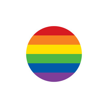 Round gay pride frame icon. LGBT concept. Vector illustration