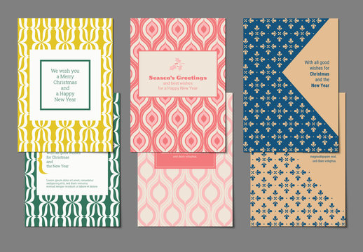 Christmas and New Year's Greeting Card Set