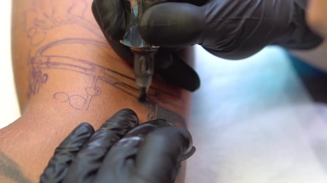 Tattoo injection pigment under the skin