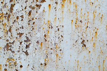 Rusty texture of a steel railroad bridge near Grabovka village, Gomel region, Belarus.