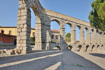 Fototapeta na wymiar Aqueduct of Segovia, Segovia, Spain
