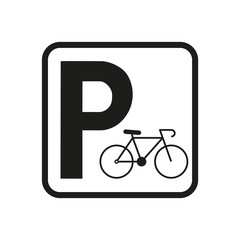 Parking bicycle area sign icon. Vector illustration