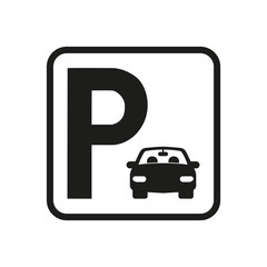 Parking car area sign icon. Vector illustration