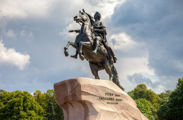 Fototapeta premium The equestrian monument of Russian emperor Peter the Great, known as The Bronze Horseman (1782)