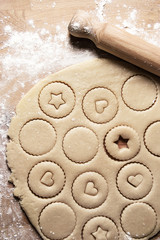 Heart and star shape from pastry for holiday. Valentine day or christmas home made gift: Holiday background. 