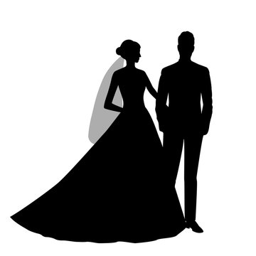 recommend clip art: the bride and groom silhouette.