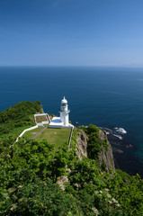 Beautiful view on the horizon at the lighthouse of Cape Chikyu, Hokkaido, Japan