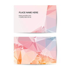visit card template with polygonal background.
