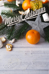 Christmas or New Year decoration background: