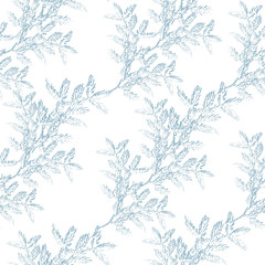seamless pattern with christmas snowy branch