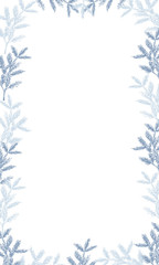 winter background with snowy christmas branch 