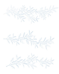 set of christmas snowy  branch,  isolated on white
