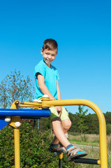 Boy playing on the playground