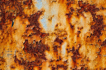 texture of rusty iron, cracked paint on an old metallic surface, sheet of rusty metal with cracked and flaky paint,  abstract rusty metal texture, rusty metal background for design with copy space