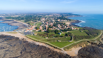 Photo aérienne de la pointe Saint Gildas, à Prefailles