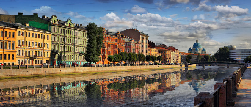 Embankment of the Fontanka river in Saint Petersburg