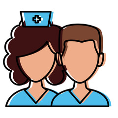 Medical teamwork avatar icon vector illustration graphic design