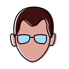 Man with glasses icon vector illustration graphic design