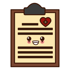 Medical document isolated cute kawaii cartoon vector illustration