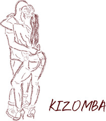 Young couple dancing kizomba vector draw